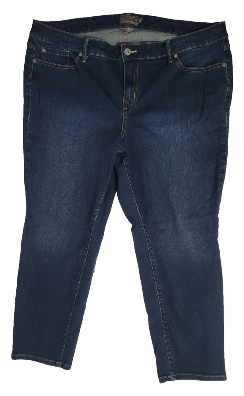 Torrid Women's Plus 20S Boyfriend Straight Vintage Stretch Jeans Dark Wash